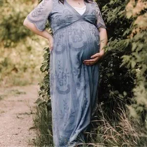 Pinkblush | Dresses | Pinkblush Blue Lace Mesh Overlay Plus Maternity Maxi  Dress | Poshmark